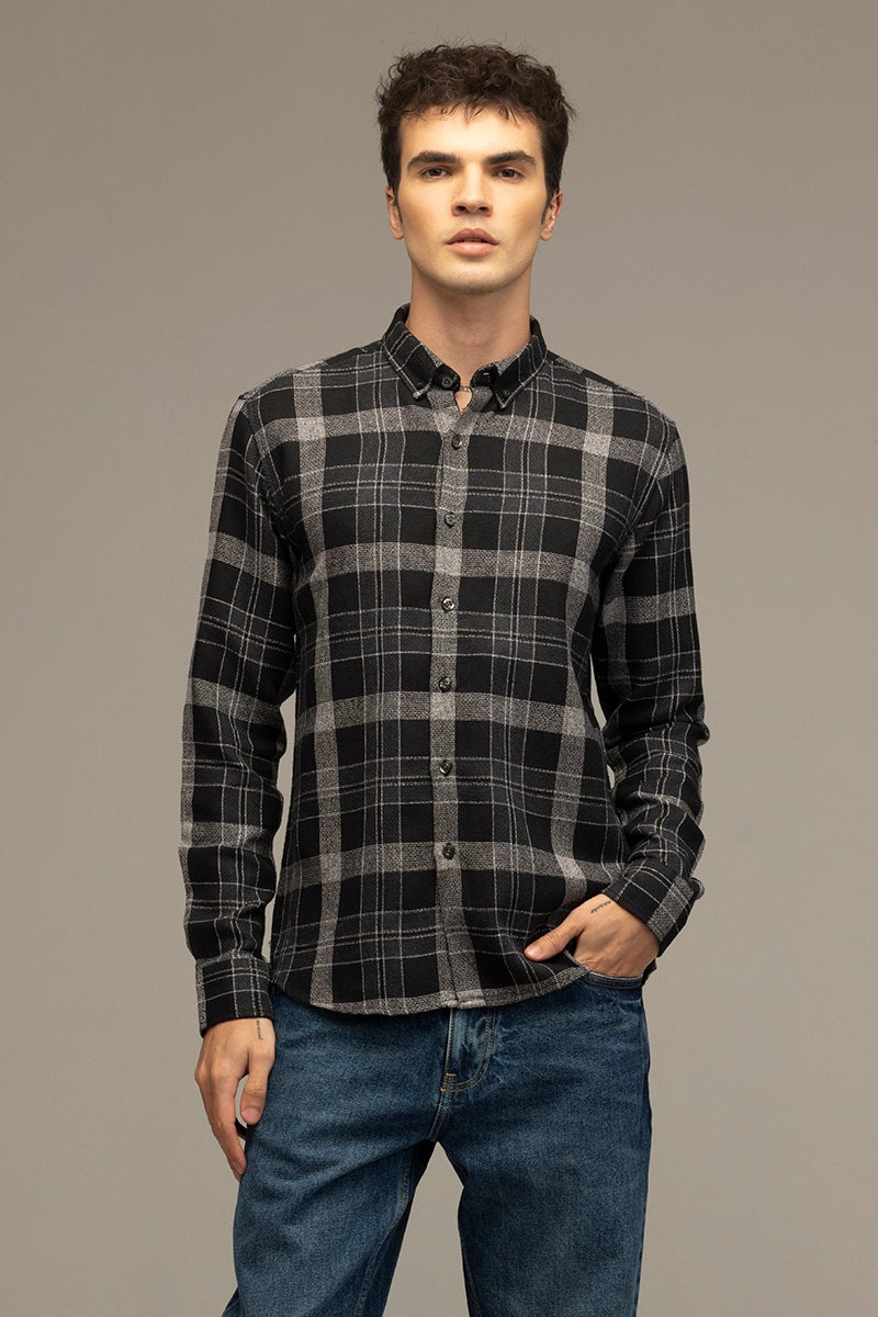 SNITCH Lane Grid Black Checks Shirt - Image 5